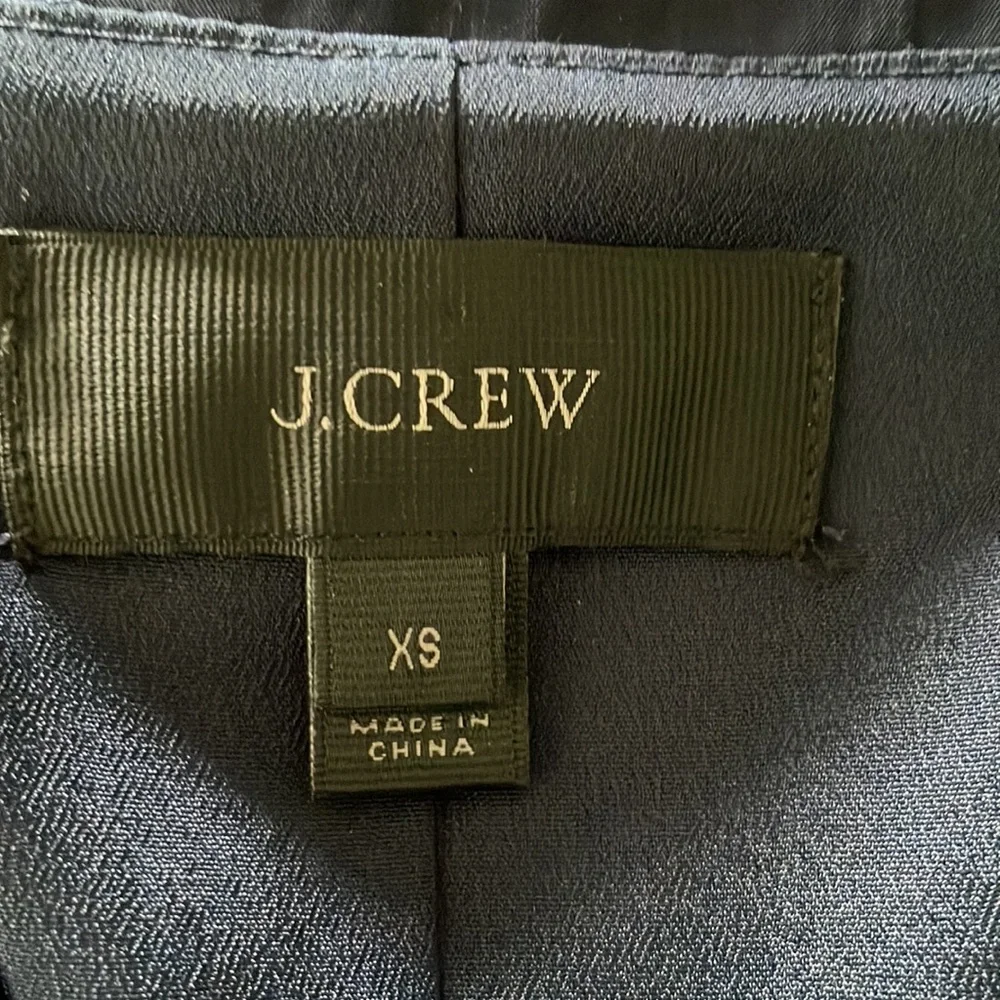 J. Crew Sleeveless V Neck Flounce Navy Dress XS - Picture 8 of 9